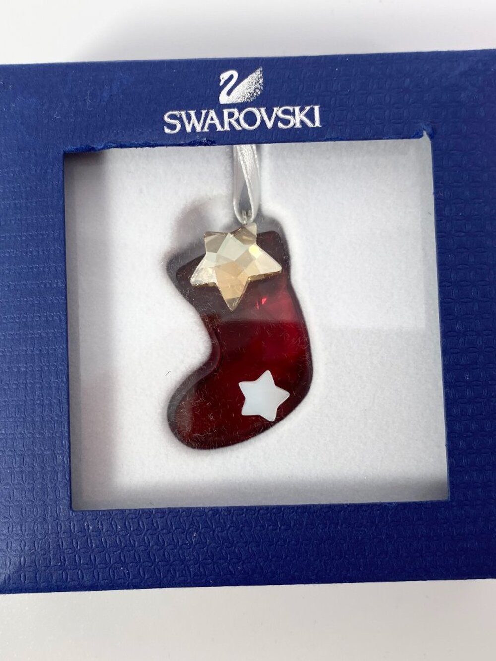 RARE !! Swarovski Authentic Christmas Twinkling Stocking Crystal Ornament